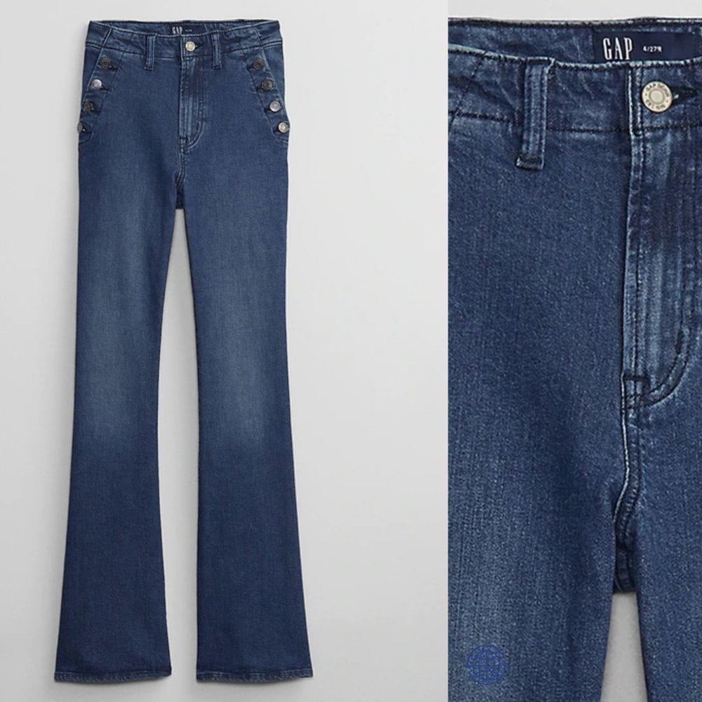 Gap High Rise Flare Jeans - Size 28 Extra Long